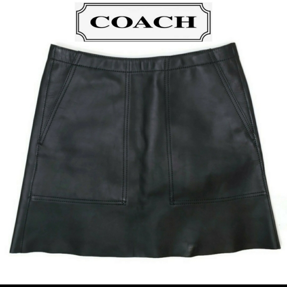Coach Skirts Coach Leather Mini Skirt Poshmark